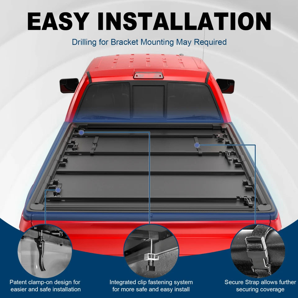 MOSTPLUS 5.5FT Soft 3-Fold Tonneau Cover For 2004-2008 Ford F150 Styleside Truck Bed