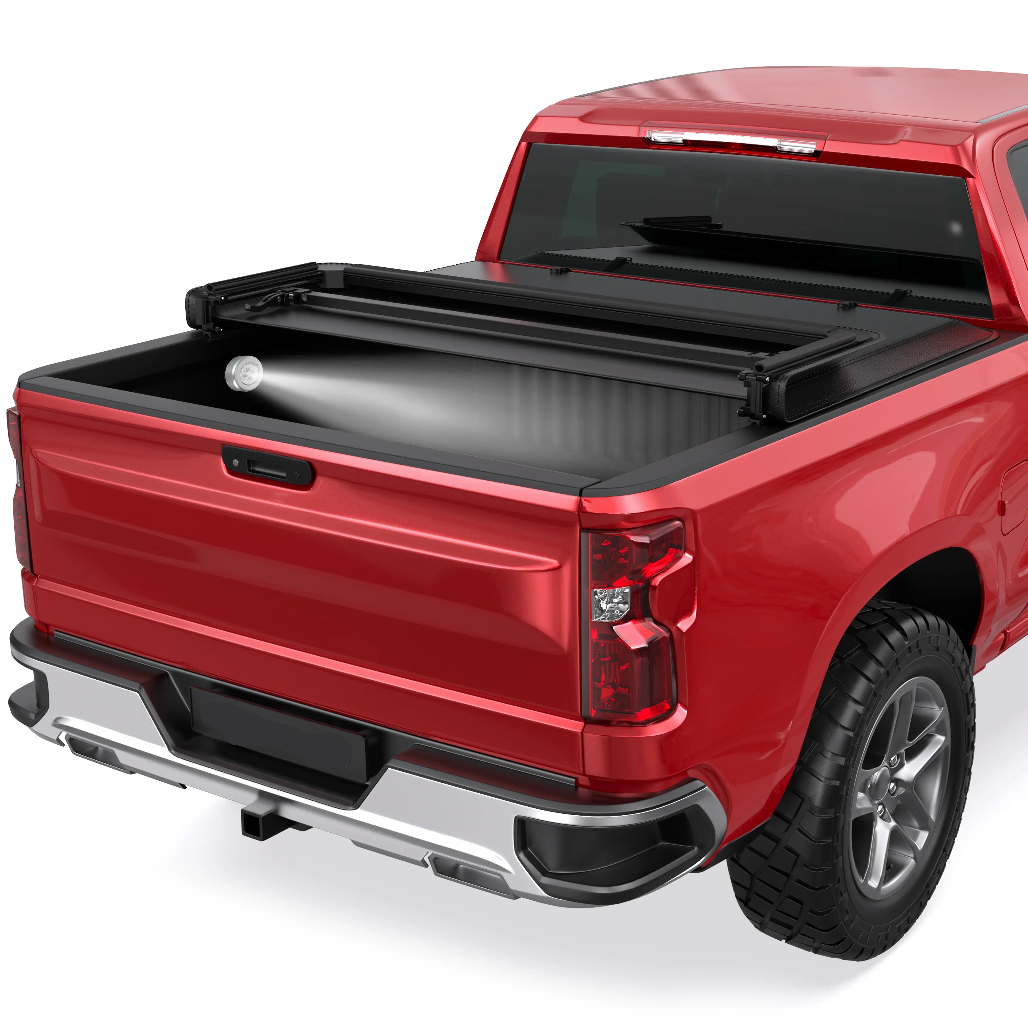 6.5FT 4-Fold Soft Tonneau Cover For 2007-2013 Chevy Silverado GMC Sierra 1500