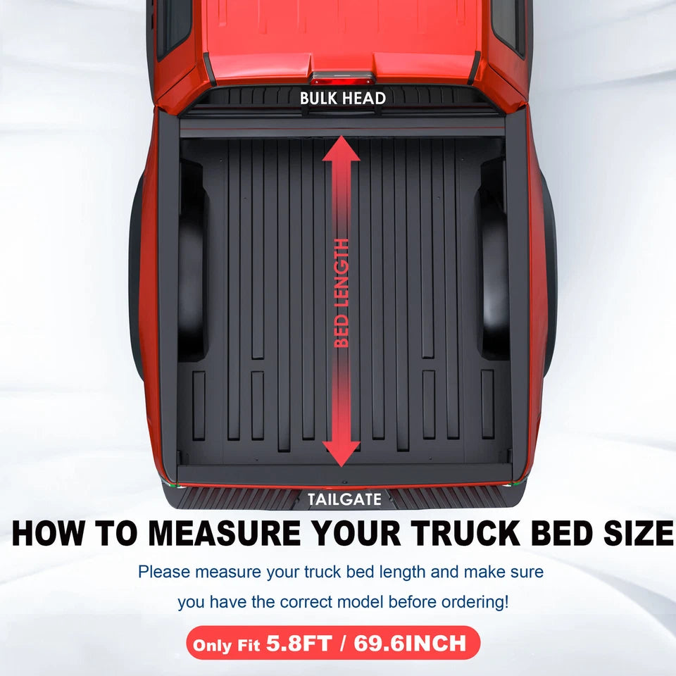 MOSTPLUS 5.8FT Soft 3-Fold Tonneau Cover For 2019-2025 Chevy Silverado GMC Sierra 1500 Fleetside Truck Bed