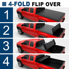 MOSTPLUS 5.5FT Soft 4-Fold Tonneau Cover For 2007-2013 Toyota Tundra