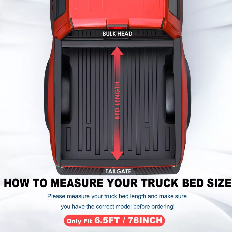 MOSTPLUS 6.5FT Soft 4-Fold Tonneau Cover For 2004-2015 Nissan Titan Fleetside Truck Bed