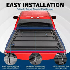 MOSTPLUS 5.7FT Soft 3-Fold Tonneau Cover For 2016-2024 Nissan Titan