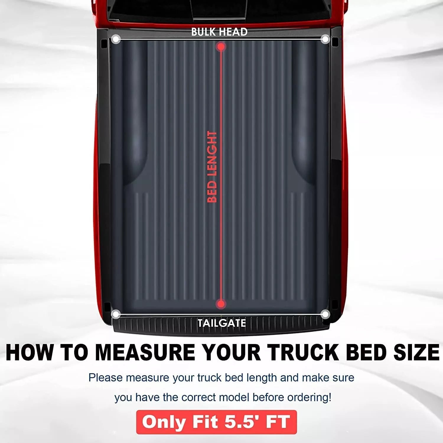 MOSTPLUS 5.5FT Soft Roll Up Tonneau Cover For 2004-2014 Ford F-150 w/ LED Lamp