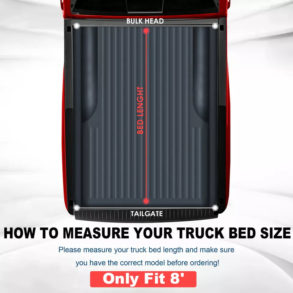 MOSTPLUS 8FT Soft Roll Up Tonneau Cover For 2004-2008 Ford F150 F-150