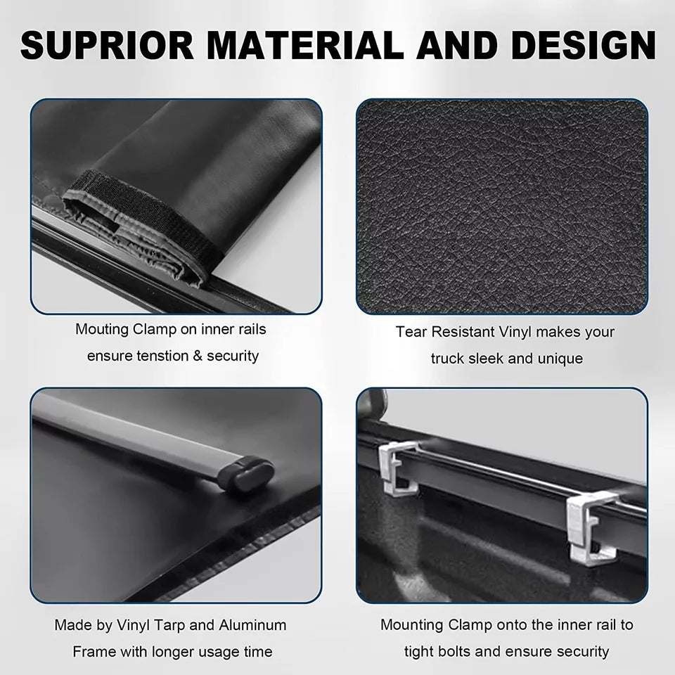 MOSTPLUS 4.6FT Soft Roll Up Tonneau Cover For 2022-2025 Ford Maverick