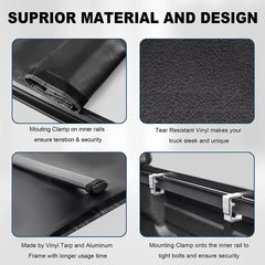 MOSTPLUS 4.6FT Soft Roll Up Tonneau Cover For 2022-2025 Ford Maverick