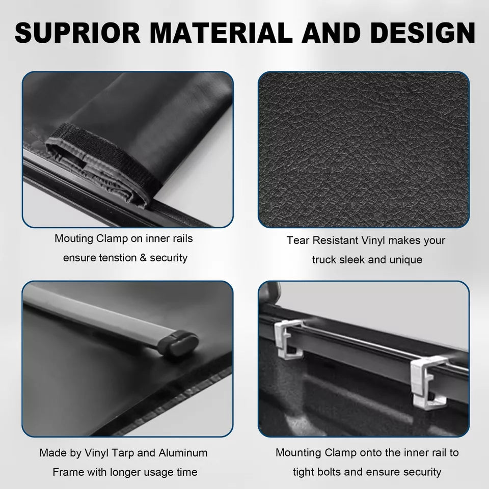 MOSTPLUS 6FT Soft Roll Up Tonneau Cover For 2004-2014 Chevy Colorado GMC Canyon
