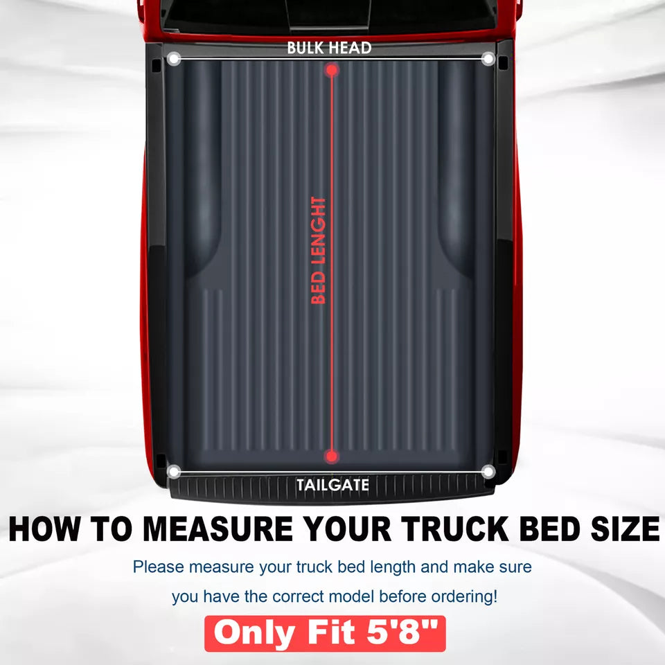 MOSTPLUS 5.8FT Soft Roll Up Tonneau Cover For 2019-2025 Chevy Silverado GMC Sierra 1500
