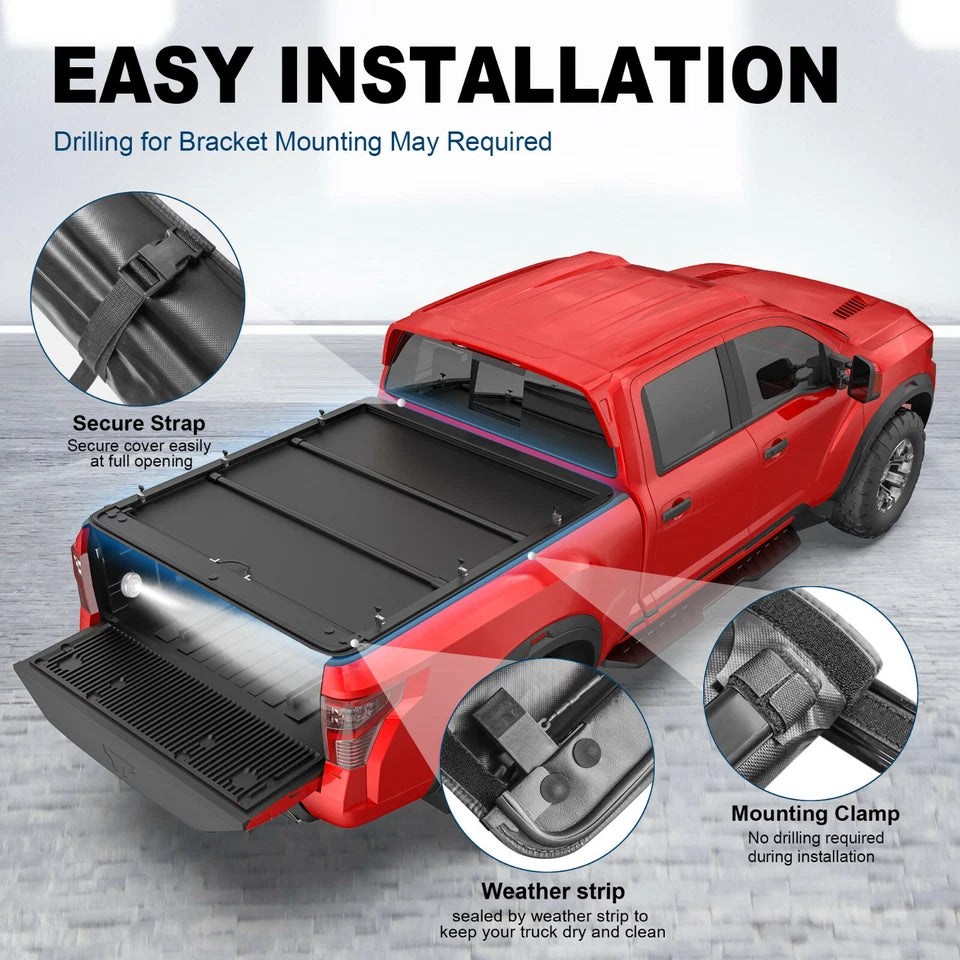 MOSTPLUS 5.5FT Soft Roll-Up Tonneau Cover For 2007-2013 Toyota Tundra