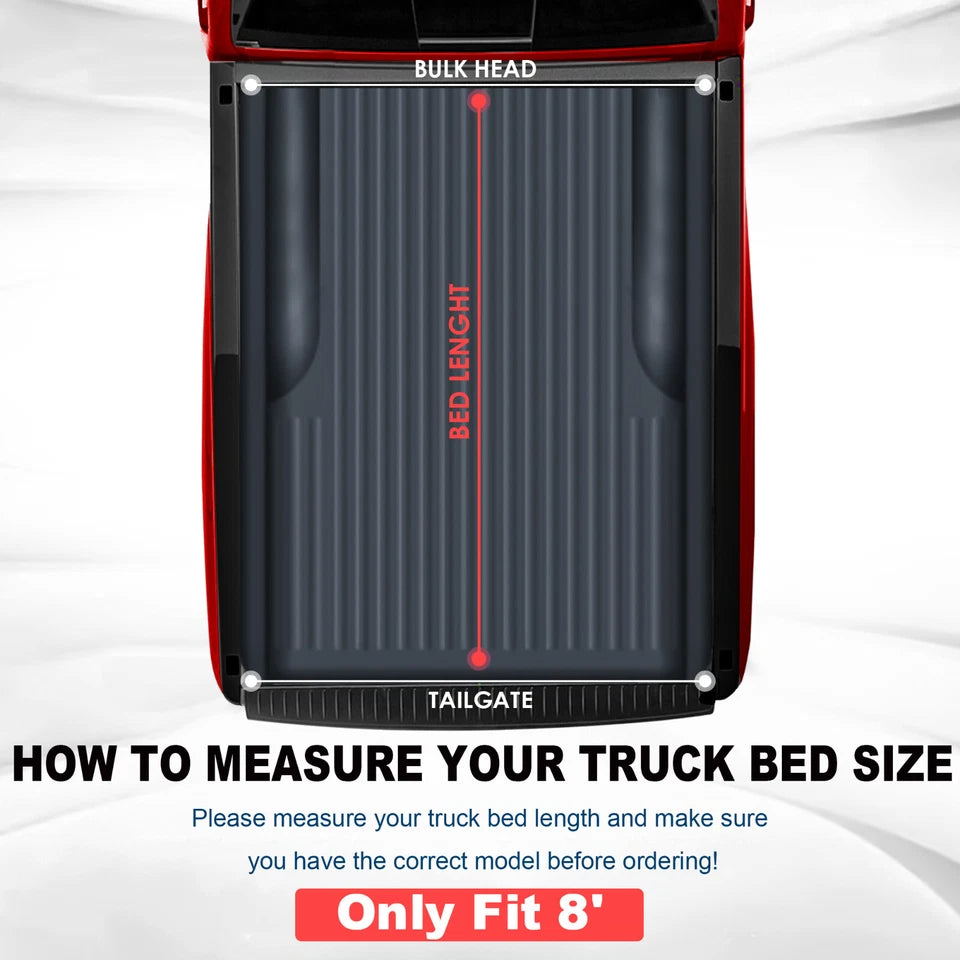 MOSTPLUS 8FT Soft Roll-Up Tonneau Cover For 2014-2025 Toyota Tundra