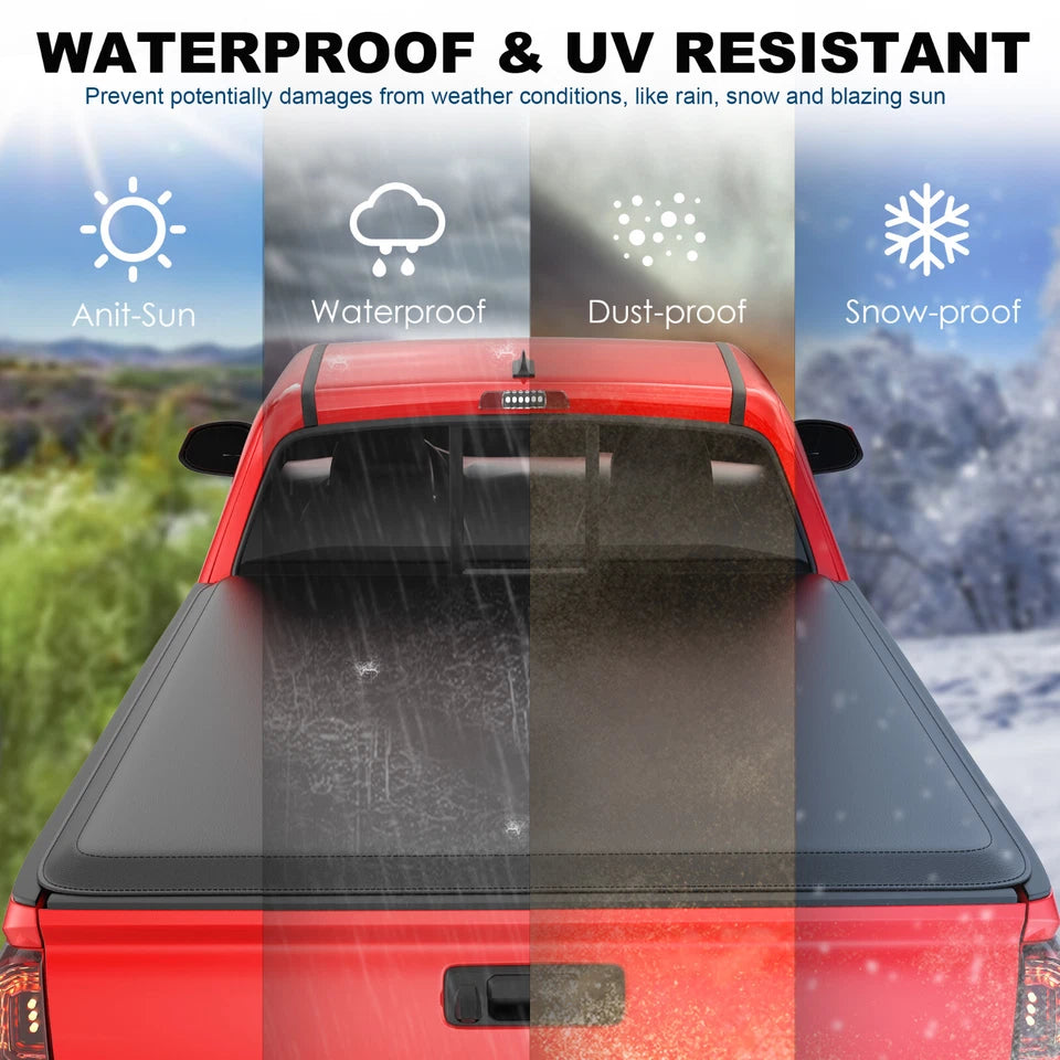 MOSTPLUS 8FT Soft Roll-Up Tonneau Cover For 2014-2025 Toyota Tundra