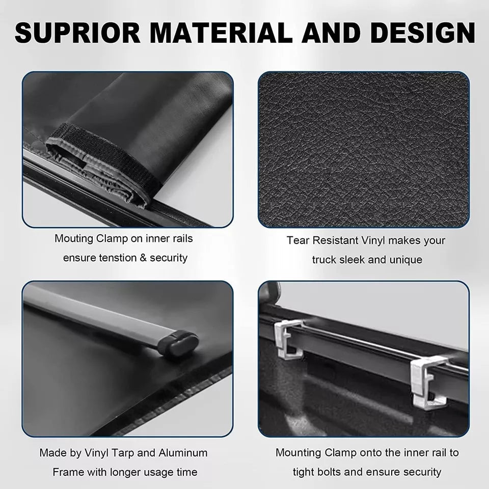 MOSTPLUS 5FT Soft Roll-Up Tonneau Cover for 2020-2025 Jeep Gladiator
