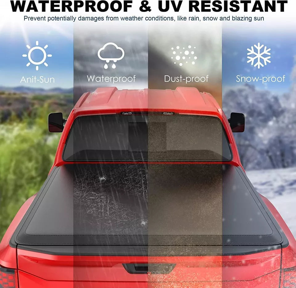 MOSTPLUS 5FT Soft Roll Up Tonneau Cover For 2017-2024 Honda Ridgeline