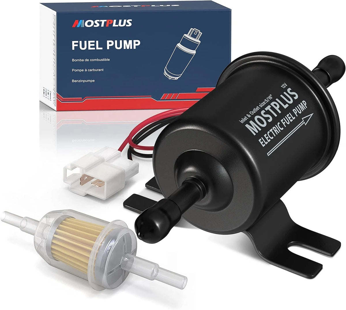 Electric Low Pressure Fuel Pump For Motorcycle 12V Carburetor EP-02 ATV Carb