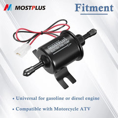 Electric Low Pressure Fuel Pump For Motorcycle 12V Carburetor EP-02 ATV Carb
