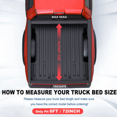 MOSTPLUS Fiberglass Hard Tri-Fold Tonneau Cover For 1982-1993 Chevy S10 GMC S15 Truck Bed