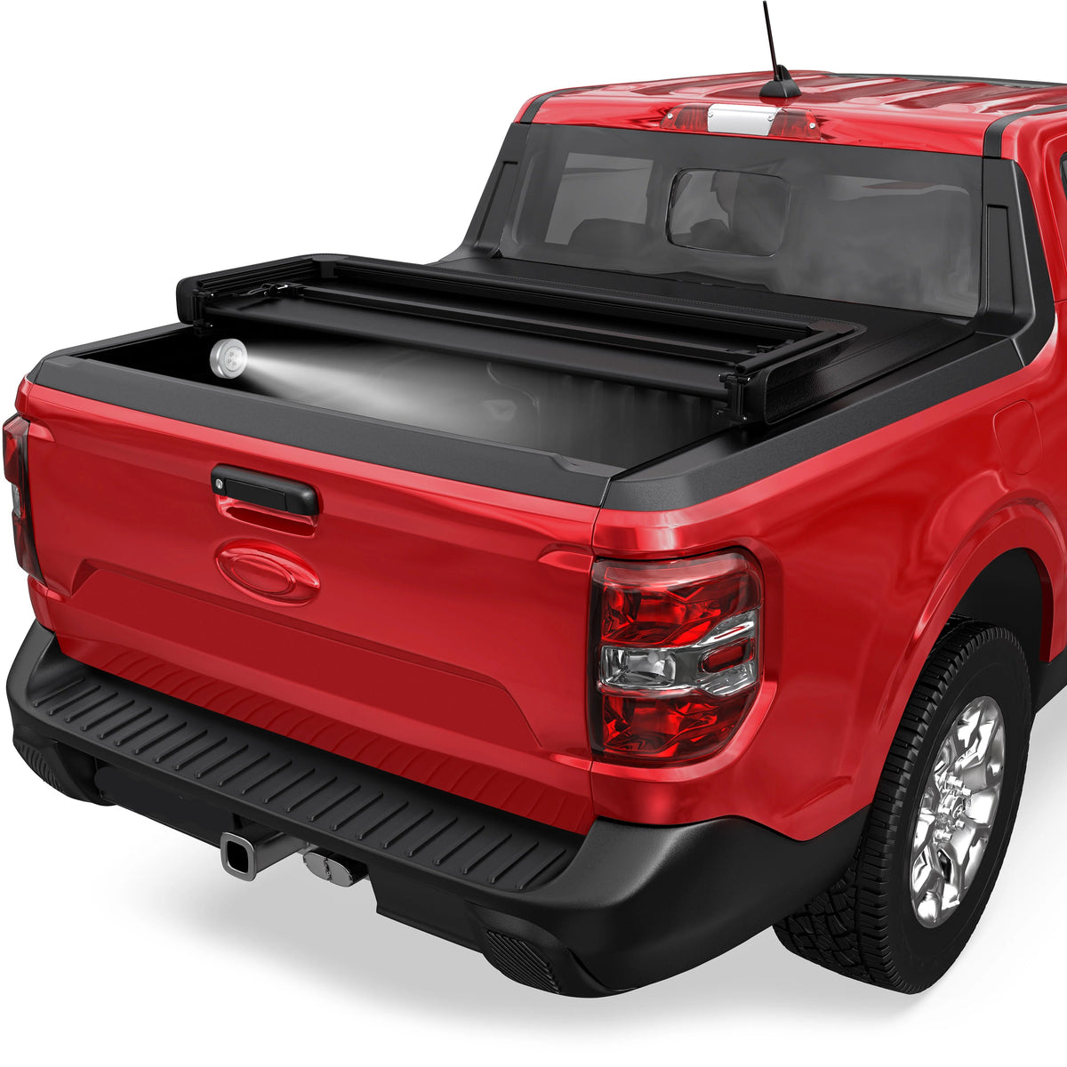 MOSTPLUS 4.6FT Soft 3-Fold Tonneau Cover For 2022-2025 Ford Maverick Truck Bed