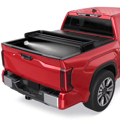 MOSTPLUS 5.5FT Quad-Fold Soft Tonneau Cover For 2014-2024 Toyota Tundra Truck Bed (w/o the Deck Rail System)