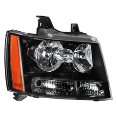 MOSTPLUS Headlights Assembly For 2007-2014 Chevy Tahoe Suburban 1500/2500 w/ Black Housing/Clear Lens/Amber Reflector LH+RH