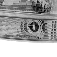 MOSTPLUS Headlight Assembly For 1999-2002 Chevrolet Silverado 1500 2500 2000-2006 Suburban 1500 2500 Tahoe w/ Chrome Housing Clear Lens Clear Reflector (Set of 2)