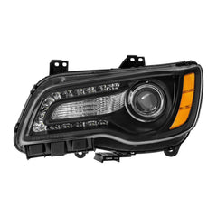 MOSTPLUS Pair LED DRL Headlight Assembly For 2011-2023 Chrysler 300 w/ bulbs w/ Black Housing Clear Lens Amber Corner (Set of 2)