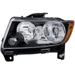 MOSTPLUS Headlight Assembly For 2011-2013 Jeep Grand Cherokee / 2011-2017 Compass w/ Black Housing Clear Lens Amber Corner (Set of 2)