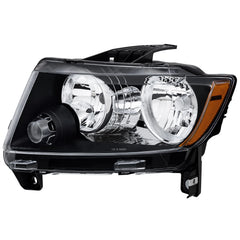 MOSTPLUS Headlight Assembly For 2011-2013 Jeep Grand Cherokee / 2011-2017 Compass w/ Black Housing Clear Lens Amber Corner (Set of 2)
