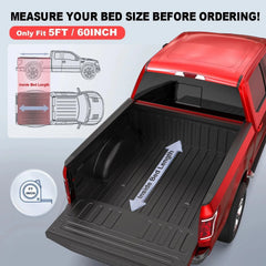 MOSTPLUS 5FT Hard Quad-Fold Half Low-Profile Tonneau Cover For 2016-2023 Toyota Tacoma Truck Bed