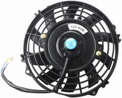 MOSTPLUS 7 Inch Black Universal Electric Radiator Slim Fan Push/Pull 12V + Mounting Kit (Set of 2)