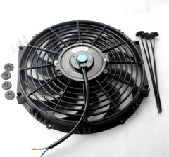 MOSTPLUS 12 Inch Black Universal Electric Radiator Slim Fan Push/Pull 12V + Mounting Kit