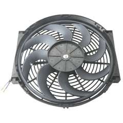 MOSTPLUS 14 Inch Black Universal Electric Radiator Slim Fan Push/Pull 12V + Mounting Kit (Set of 2)