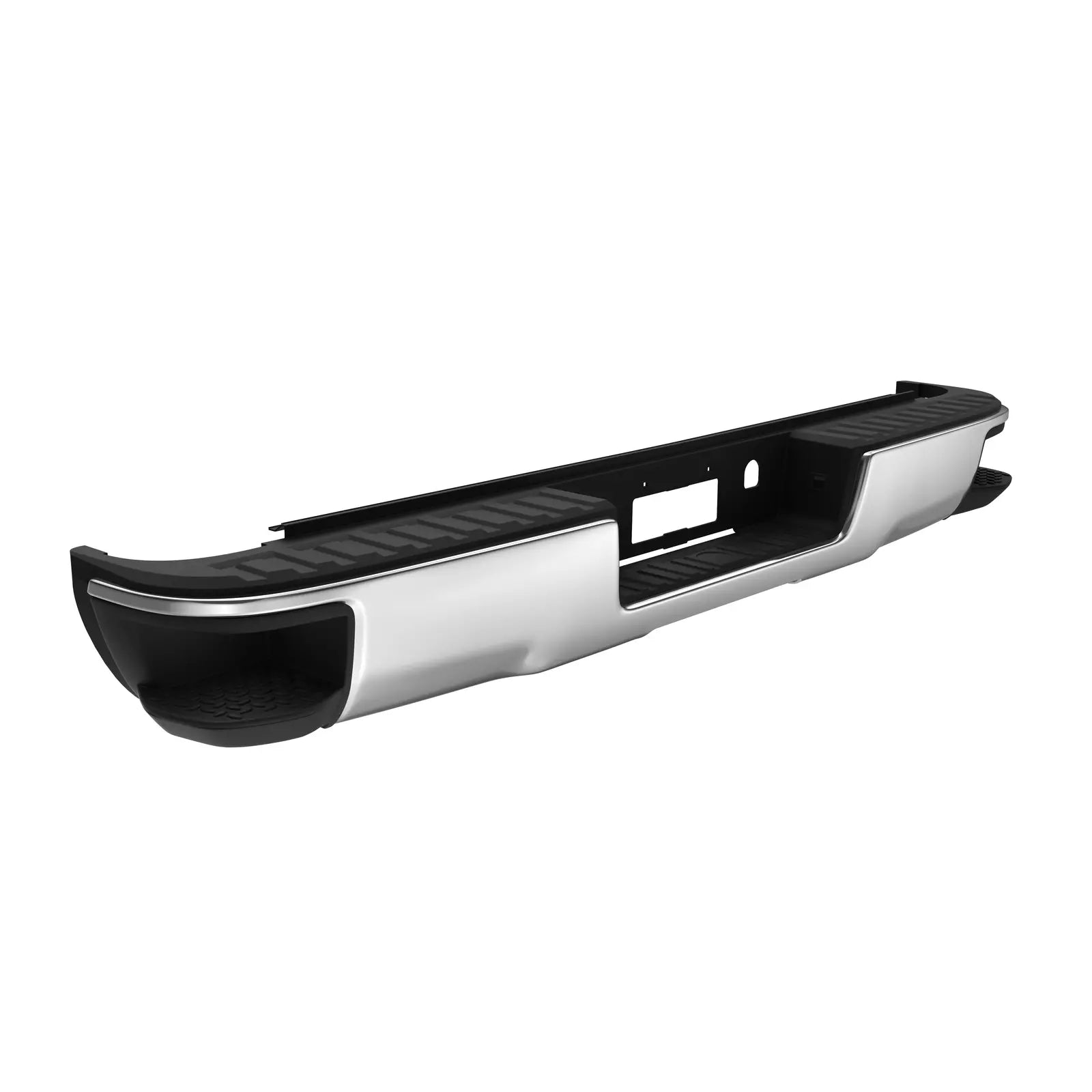 MOSTPLUS Chrome Steel Rear Bumper For 2014-2018 Chevy Silverado GMC Sierra 1500 w/o Sensor Holes w/ Corner Steps