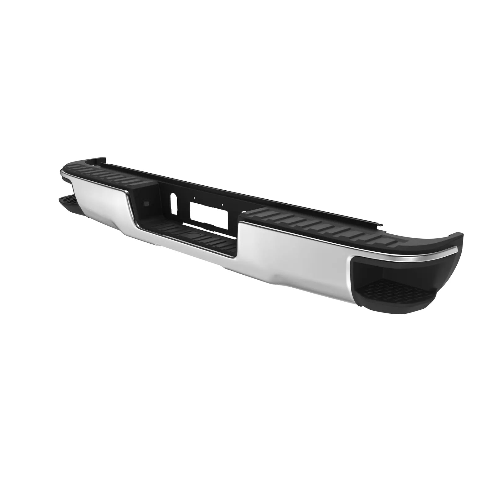 MOSTPLUS Chrome Steel Rear Bumper For 2014-2018 Chevy Silverado GMC Sierra 1500 w/o Sensor Holes w/ Corner Steps