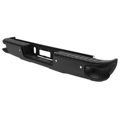 MOSTPLUS Black Separated Rear Bumper Assembly For 2014-2018 Chevy Silverado GMC Sierra 1500 W/Parking Sensor Holes Complete Back Step Bumpers