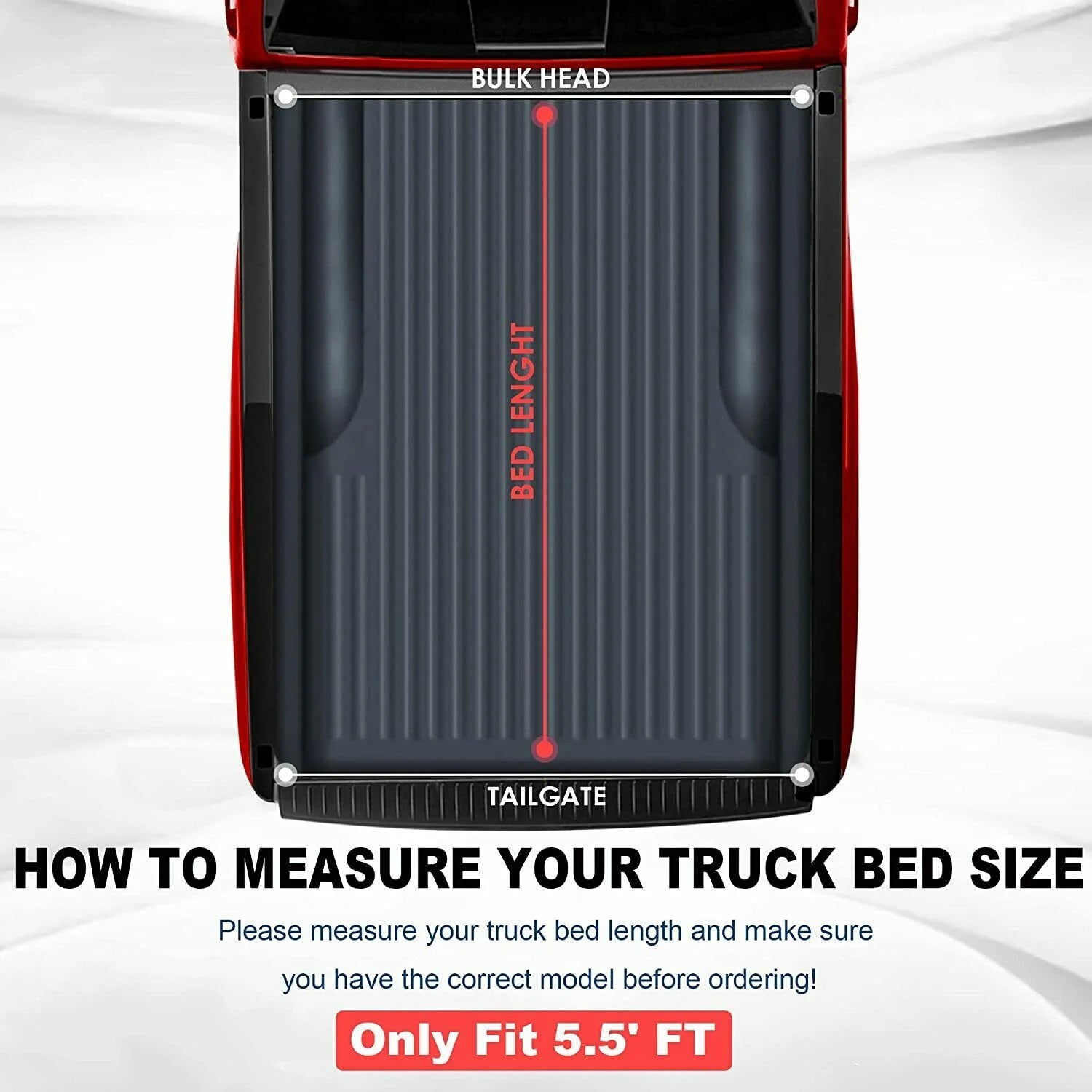 MOSTPLUS 5.5FT Quad-Fold Soft Tonneau Cover For 2009-2014 Ford F150 with Styleside Truck Bed