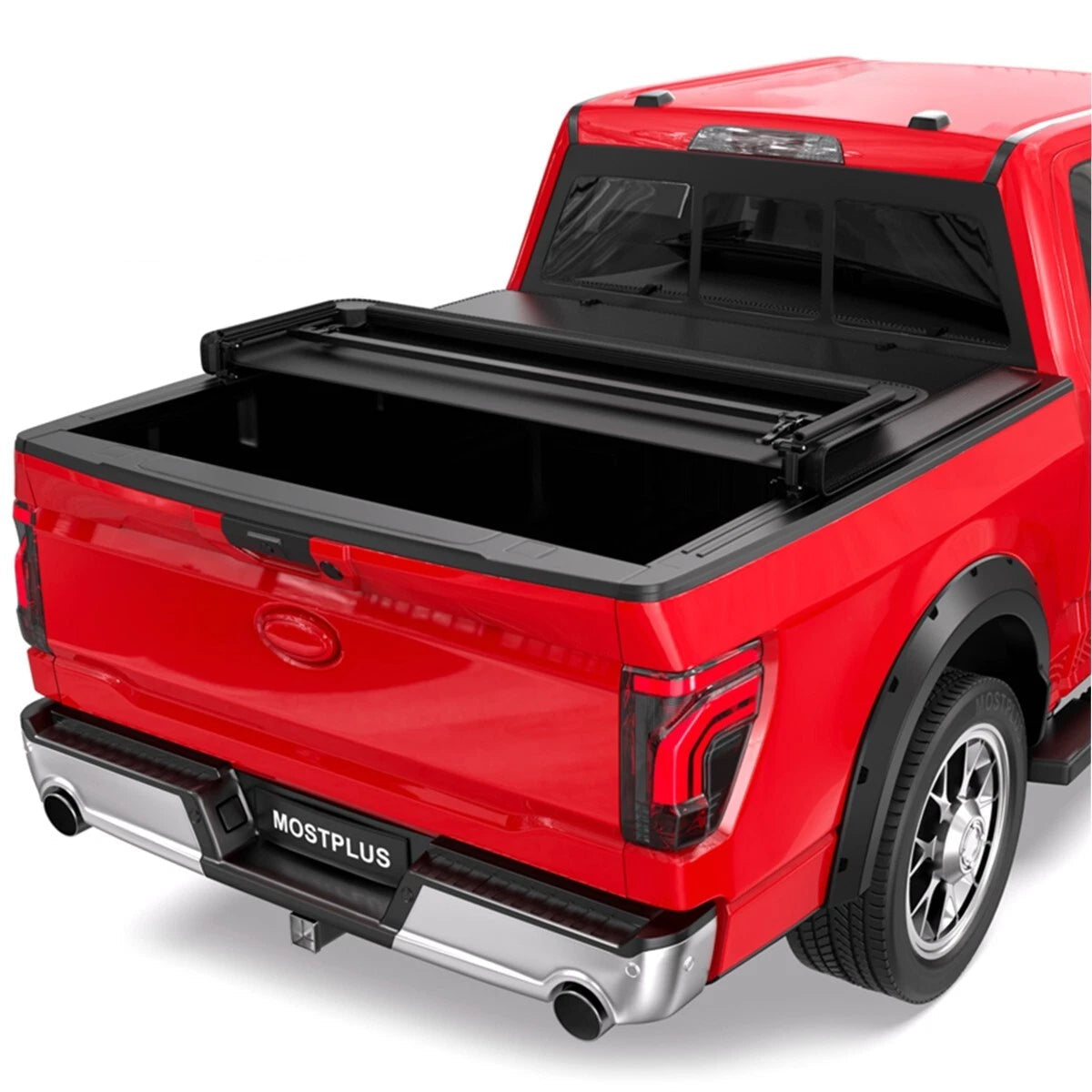 MOSTPLUS 5.5FT 3-Fold Tonneau Cover For 2004-2014 Ford F-150 2006-2008 Mark LT Truck Bed