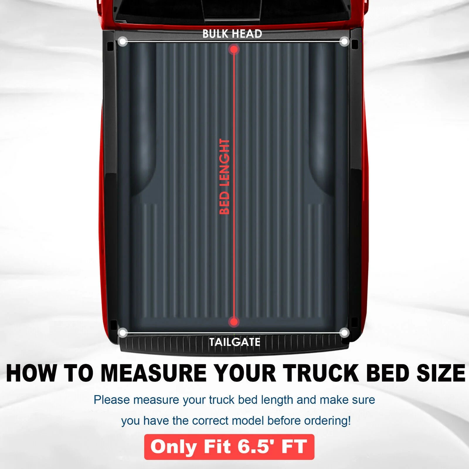MOSTPLUS 6.5FT 4-Fold Soft Tonneau Cover For 1988-2007 Silverado Sierra 1500 2500 3500 Truck Bed