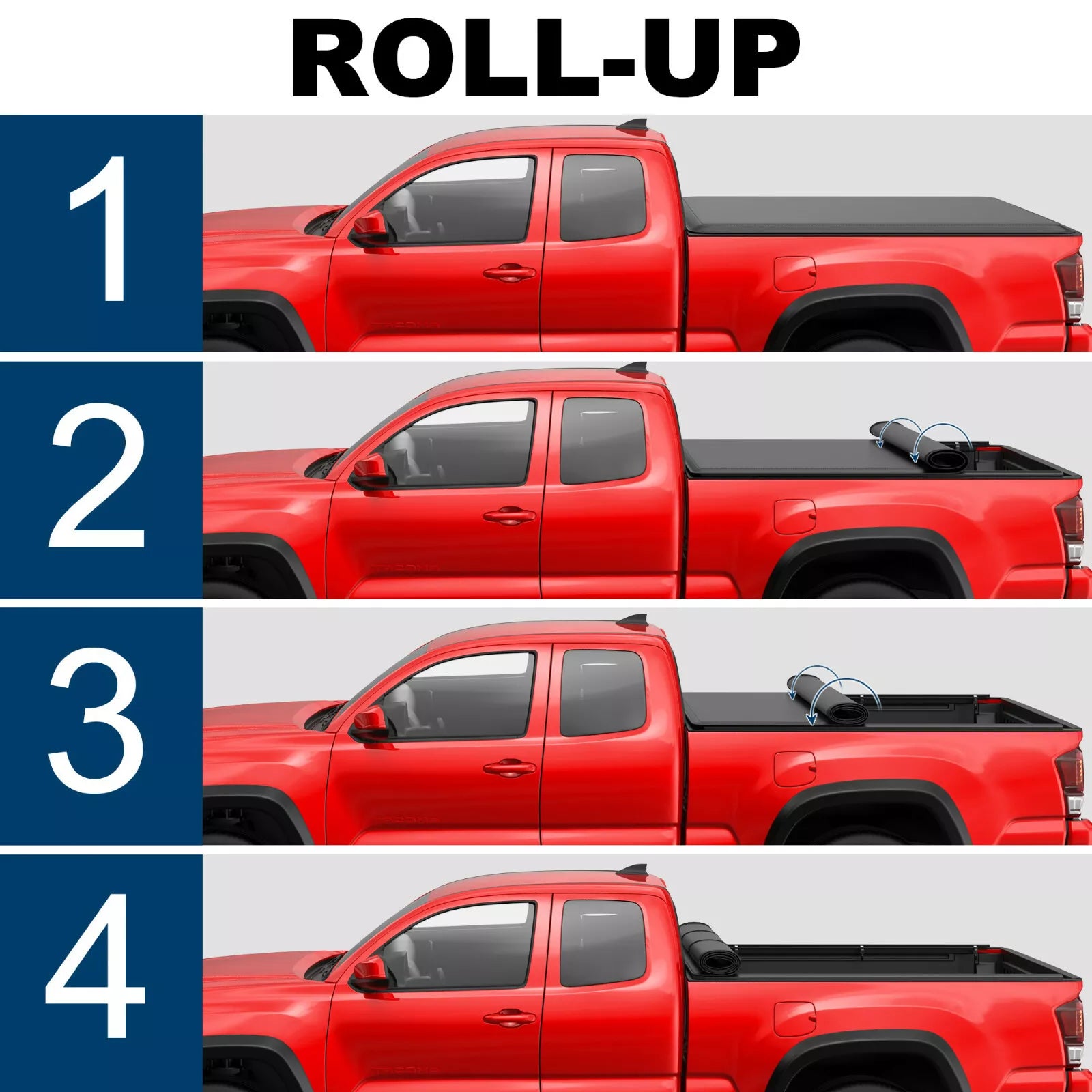 MOSTPLUS 6.5FT Soft Roll-Up Tonneau Cover For 2009-2025 Ford F150 Truck Bed