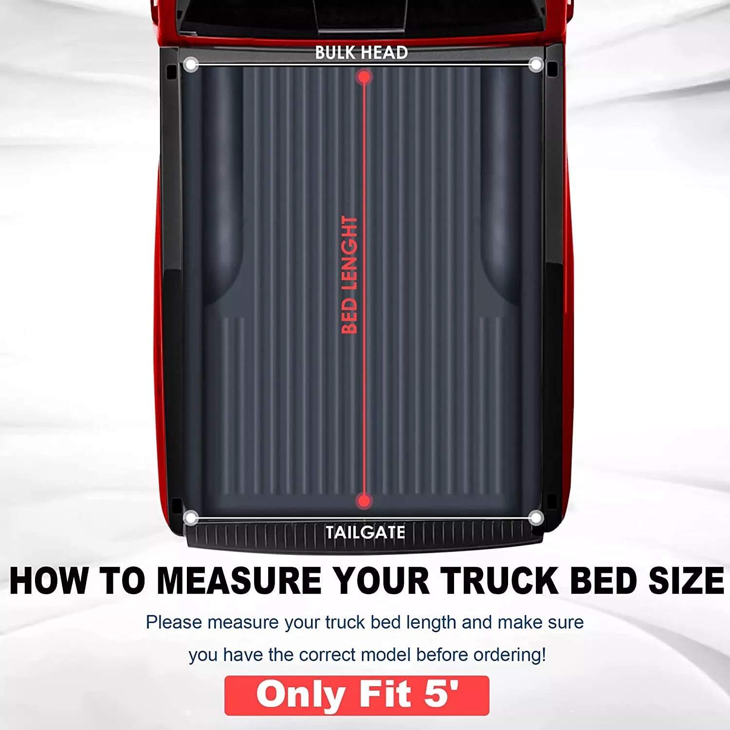 MOSTPLUS 5FT Soft Roll-Up Tonneau Cover For 2016-2023 Toyota Tacoma Extra Short Truck Bed