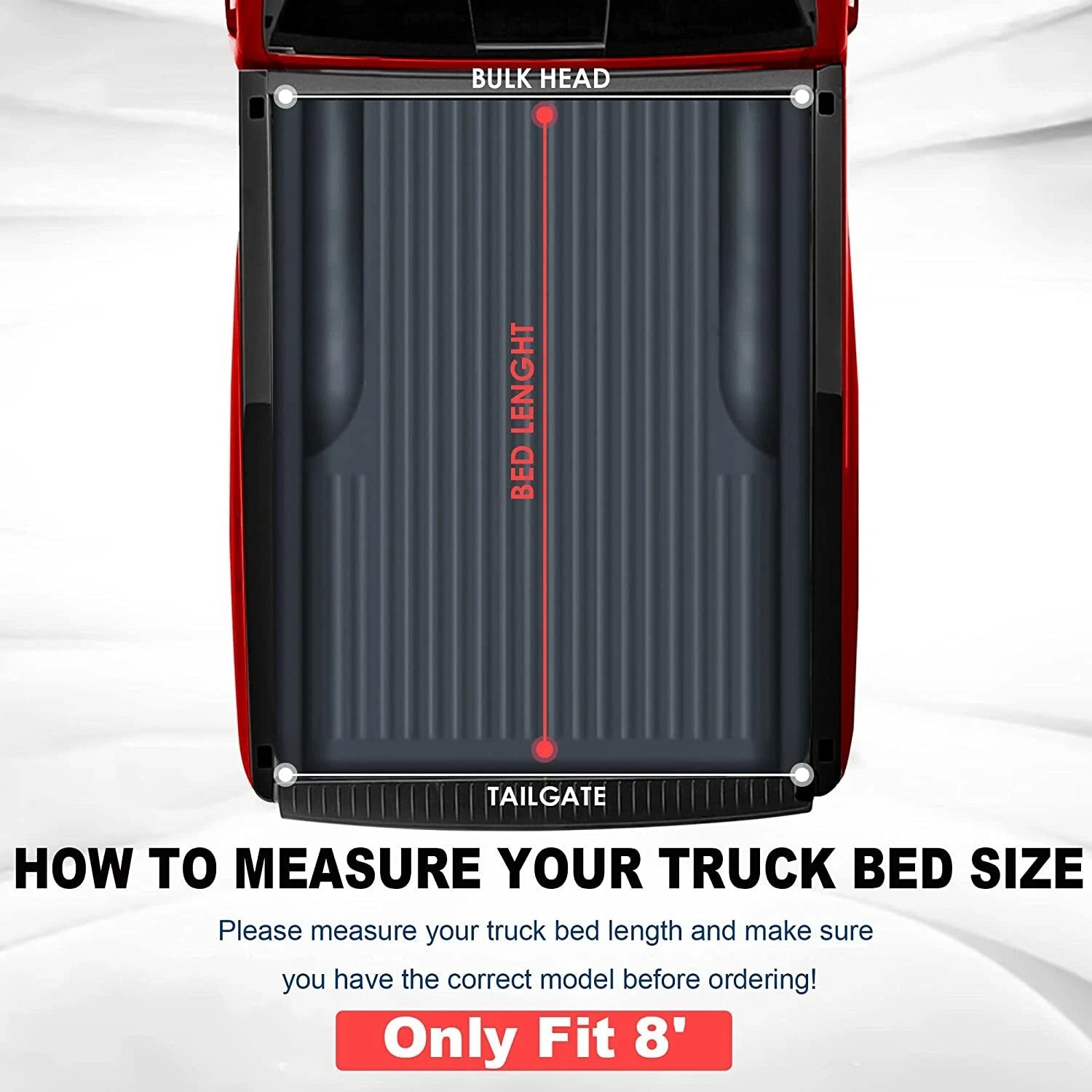 MOSTPLUS 8FT Soft Roll Up Tonneau Cover For 1988-2007 Chevy Silverado GMC Sierra Truck Bed