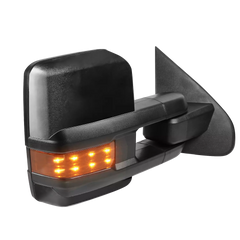 MOSTPLUS Black Power Fold Tow Mirrors For 2014-2018 Chevy Silverado GMC Sierra 1500 2500HD 3500HD with Turn Light, Clearance Lamp, Running Lights