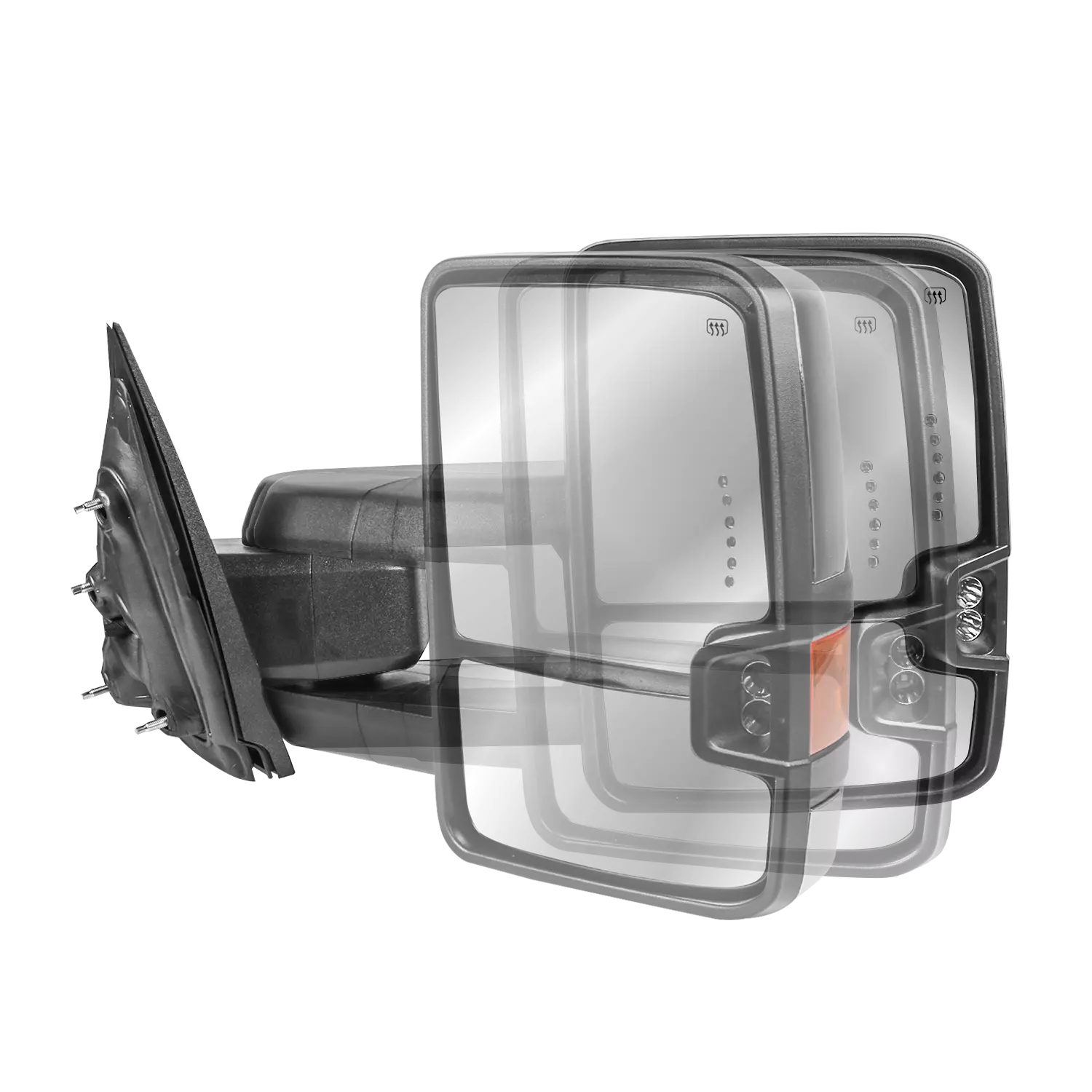 MOSTPLUS Chrome Power Fold Tow Mirrors For 2014-2018 Chevy Silverado GMC Sierra 1500 2500HD 3500HD with Turn Light, Clearance Lamp, Running Lights