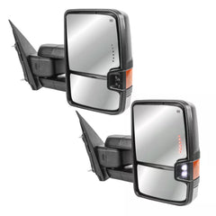 MOSTPLUS Chrome Power Fold Tow Mirrors For 2014-2018 Chevy Silverado GMC Sierra 1500 2500HD 3500HD with Turn Light, Clearance Lamp, Running Lights