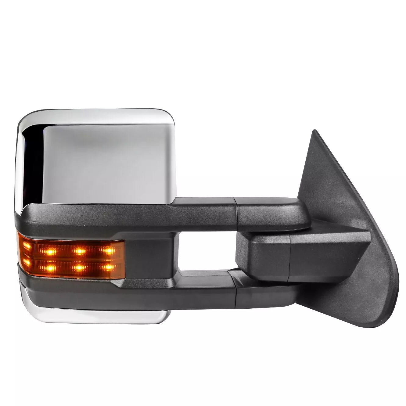 MOSTPLUS Chrome Power Fold Tow Mirrors For 2014-2018 Chevy Silverado GMC Sierra 1500 2500HD 3500HD with Turn Light, Clearance Lamp, Running Lights
