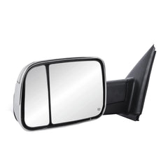 MOSTPLUS Chrome Power Heated Tow Mirrors For 2002-2008 Dodge Ram 1500 2003-2008 Dodge Ram 2500 3500 w/ White Running Light (Set of 2)