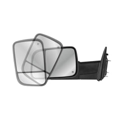 MOSTPLUS Black Power Heated Mirror For 2009-2018 Ram 1500 2500 3500/2019-2023 Ram 1500 Classic w/Led Turn Light, Puddle Lights (Set of 2)