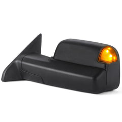 MOSTPLUS Black Mirrors For 2009-2018 Dodge Ram 1500 2010-2018 2500/3500 w/Power Heating & Turn Light & Puddle Lights & Temp Sensor & DRL (Set of 2)