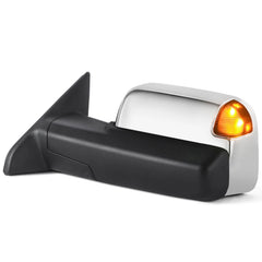 MOSTPLUS Chrome Mirrors For 2009-2018 Ram 1500, 2010-2018 Ram 2500/3500 w/Power Heating & Turn Light & Puddle Lights & Daytime Running Light (Set of 2)