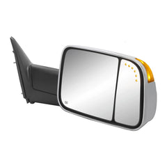 MOSTPLUS Chrome Mirrors For 2009-2018 Ram 1500, 2010-2018 Ram 2500/3500 w/Power Heating & Turn Light & Puddle Lights & Temp Sensor (Set of 2)