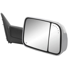 MOSTPLUS Chrome Mirrors For 2009-2018 Ram 1500, 2010-2018 Ram 2500/3500 w/Power Heating & Turn Light & Puddle Lights & Temp Sensor (Set of 2)